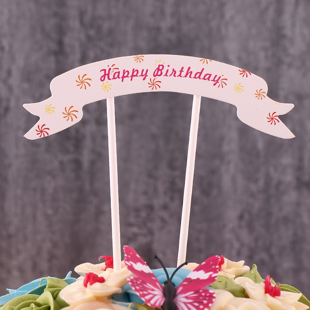 2019 Happy Birthday Cake Topper With Sticks Cupcake Toppers Cake