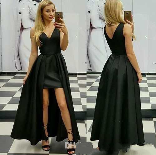 abito nero corto davanti e lungo dietro