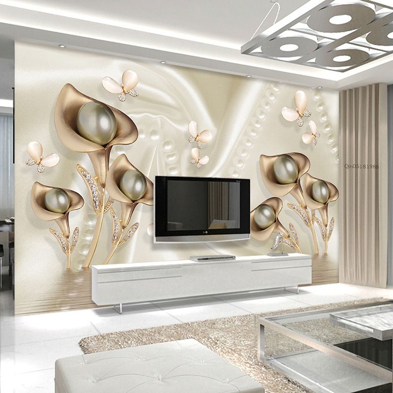 High Quality 3D Calla Butterfly Water Reflection Silk Wallpaper Hotel Villa Living Room TV Sofa Backdrop Mural Luxury Wall Paper High Quality 3D Calla Butterfly Water Reflection Silk Wallpaper Hotel Villa Living Room TV Sofa Backdrop Mural Luxury Wall Paper