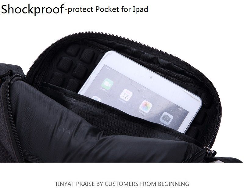 Shockproof MenS Crossbody Bag Pack Hidden Zipper Shoulder Bags For 9.7 Pad Male Canvas Bags