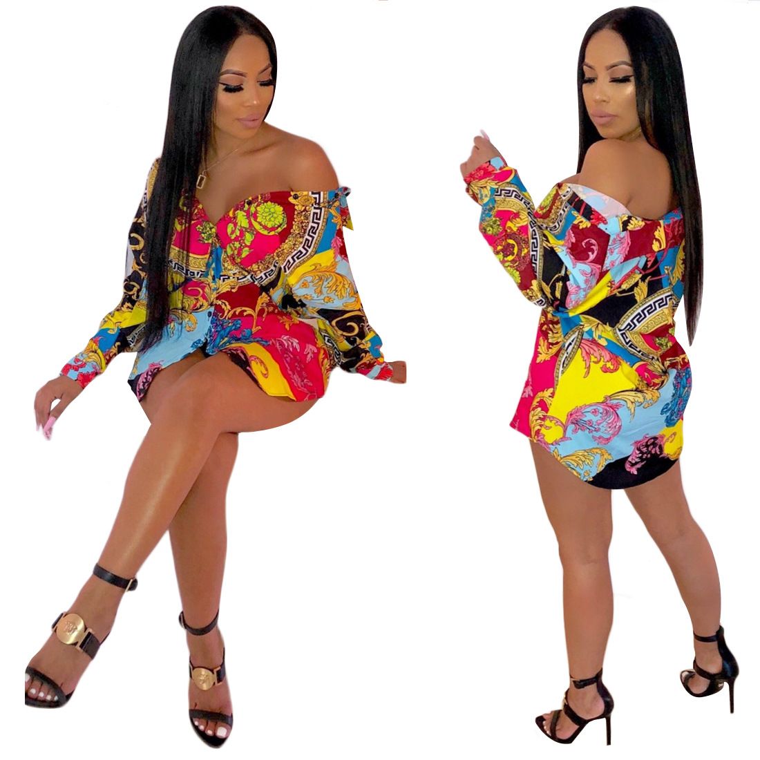 Shirt Dresses 2019 Lady Long Sleeve Long Chiffon African Dresses