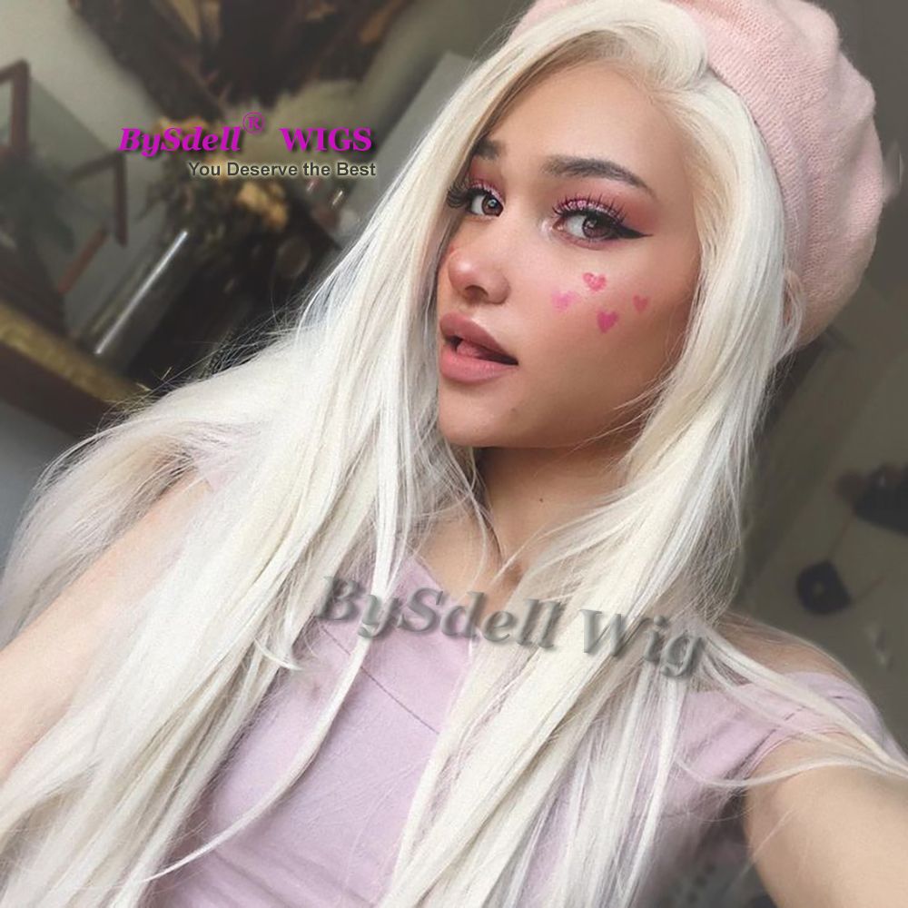 Premium Natural White Women Blonde Hair Color Wig Ins Fashion Wigs