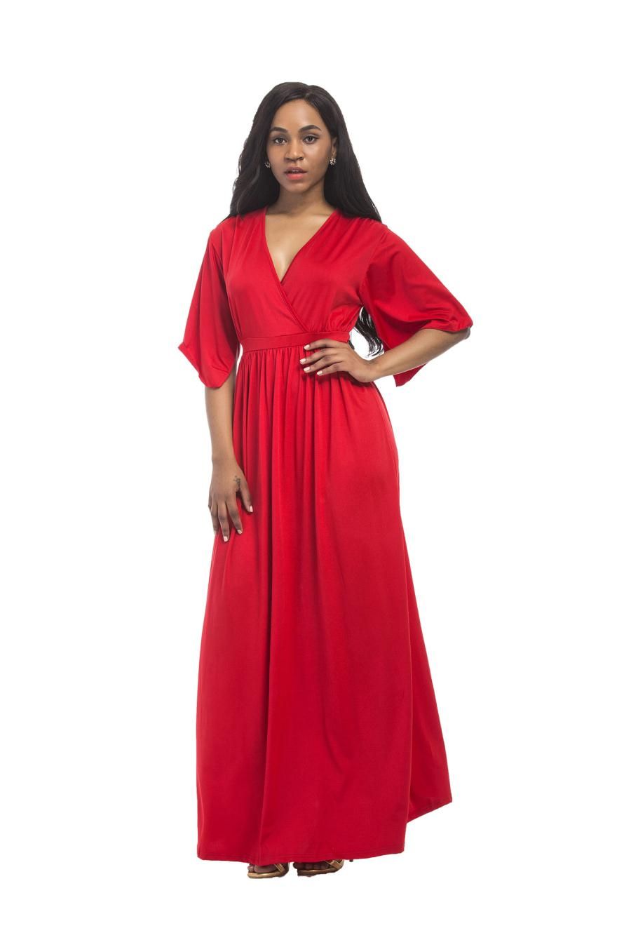 dark red casual dress