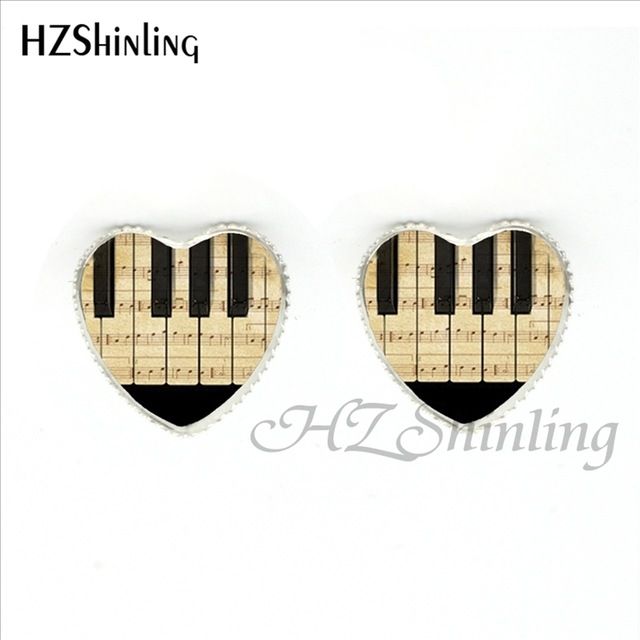 Satin Al Yeni Moda Piyano Saplama Kupe El Yapimi Muzik Kalp Muzik Lover Icin Kupe Cam Kubbe Piyano Klavye Taki Sekilli Her 0027 Tl81 63 Dhgate Comda