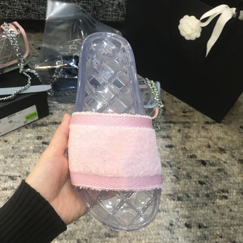 Chanel top clear slippers