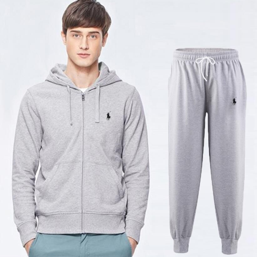 mens grey ralph lauren tracksuit