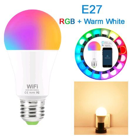 E27 RGB branco quente