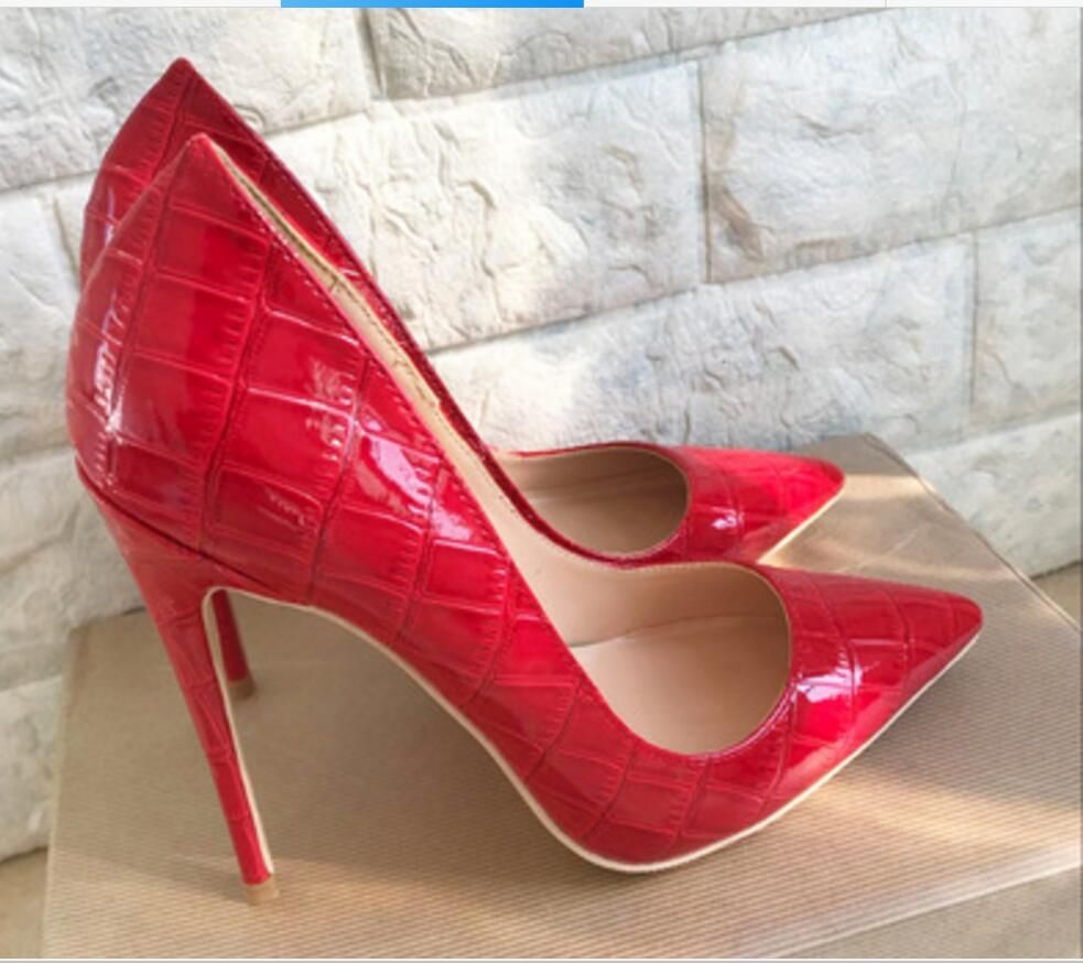 red crocodile shoes womens