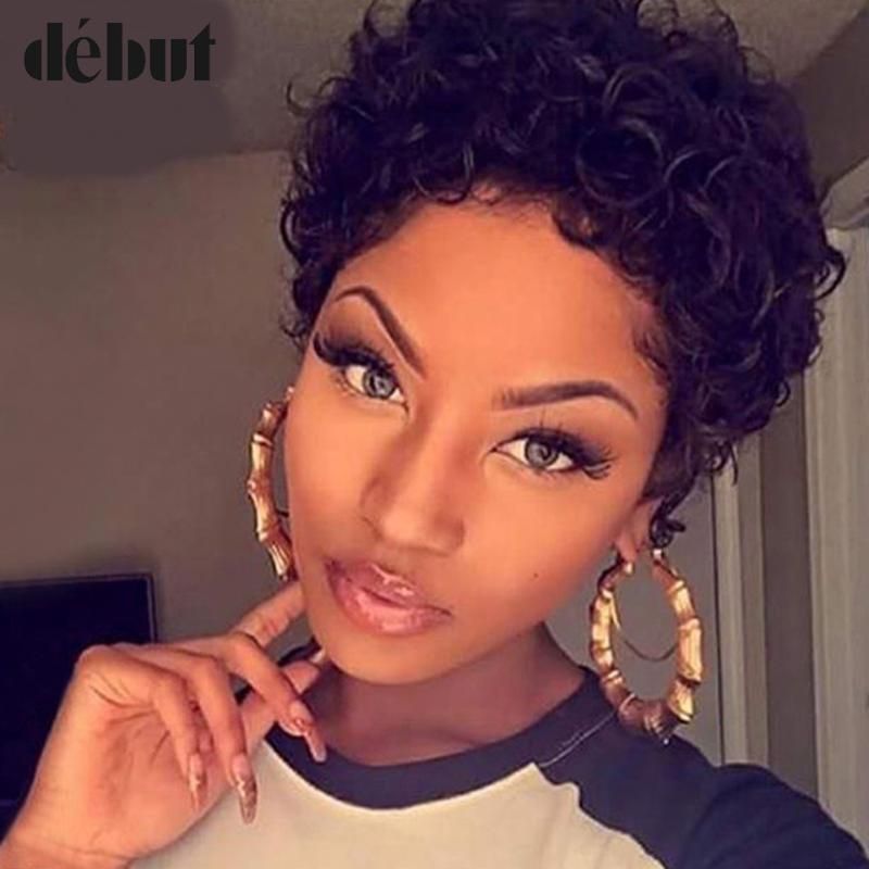 short curly human hair wigs for black women