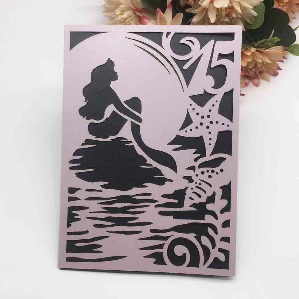 Hollow Laser Cut Custom Wedding Invitation Cards Litter Mermaid Pattern Hollow Out Invitation Cards Apply To Festival When To Send Out Wedding Invitations Addressing Wedding Invitations From Jininghaoze888 0 86 Dhgate Com