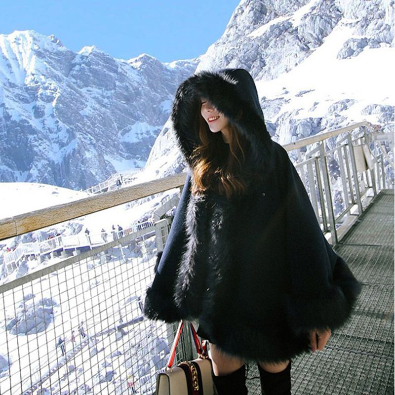 faux fur cape coat