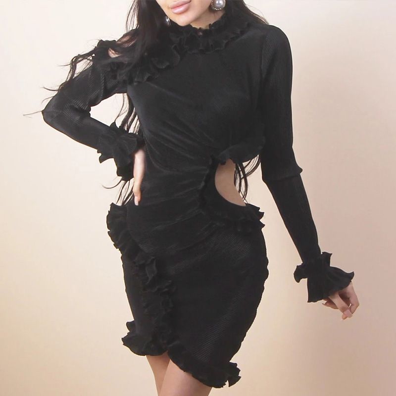 crew neck asymmetric hem plain short sleeve bodycon dresses