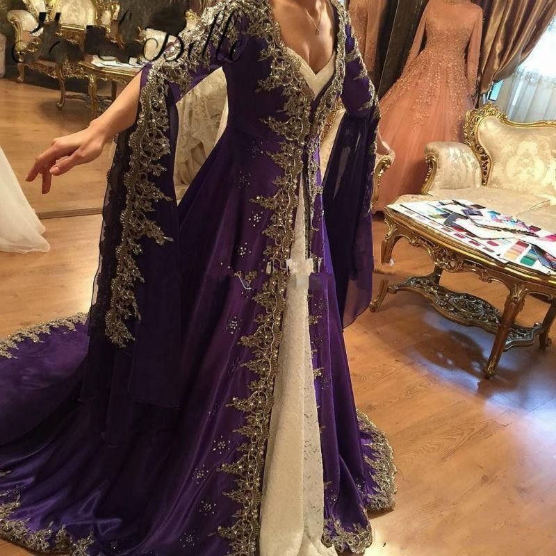 Royal Arabic Lace Long Sleeve Prom 