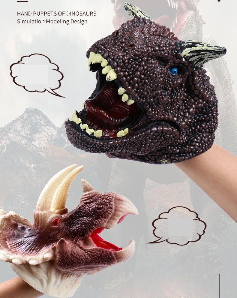 Grandes Figuras Juguetes Nueva maravilloso Mini cabeza del dinosaurio del dedo cubierta partido de los niños Grandes Figuras Juguetes Nueva maravilloso Mini cabeza del dinosaurio del dedo cubierta partido de los niños