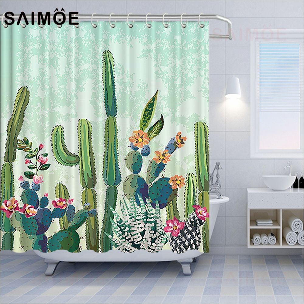 2020 Green Plant Theme Shower Curtains Cactus Flowers Summer Theme Bathroom Bath Curtain Natural Plant Banana Leaf Bathroom Curtain Decorations From Vixmhome 10 86 Dhgate Com
