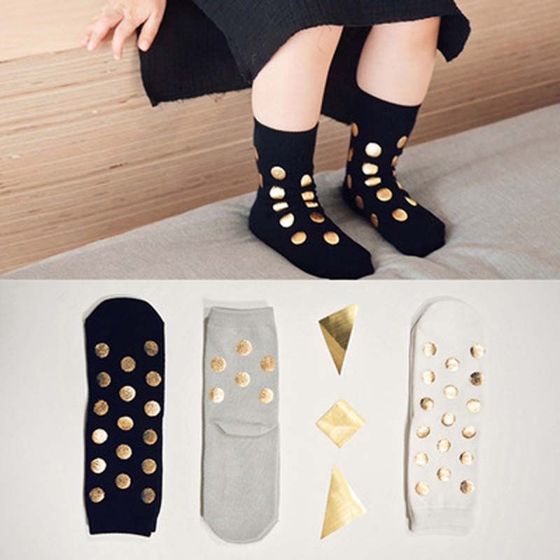gold baby socks
