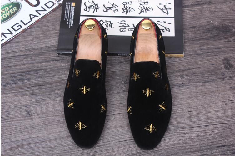 mens velvet slip on shoes