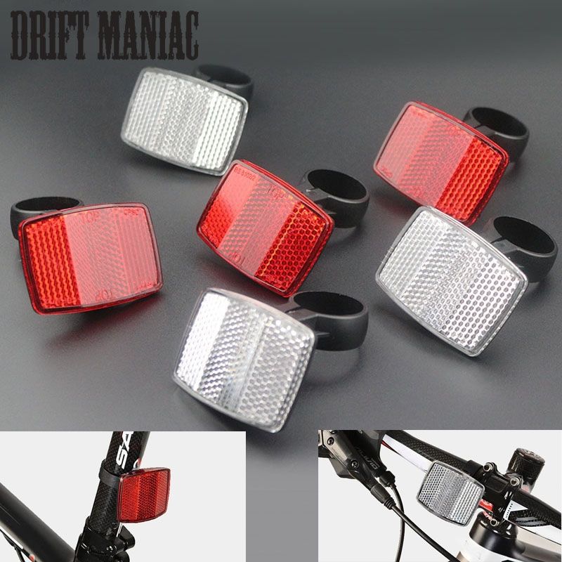 5 Sets Bicycle ReflectorsWhite Red Handlebar Seatpost Bike Safety 25.4mm