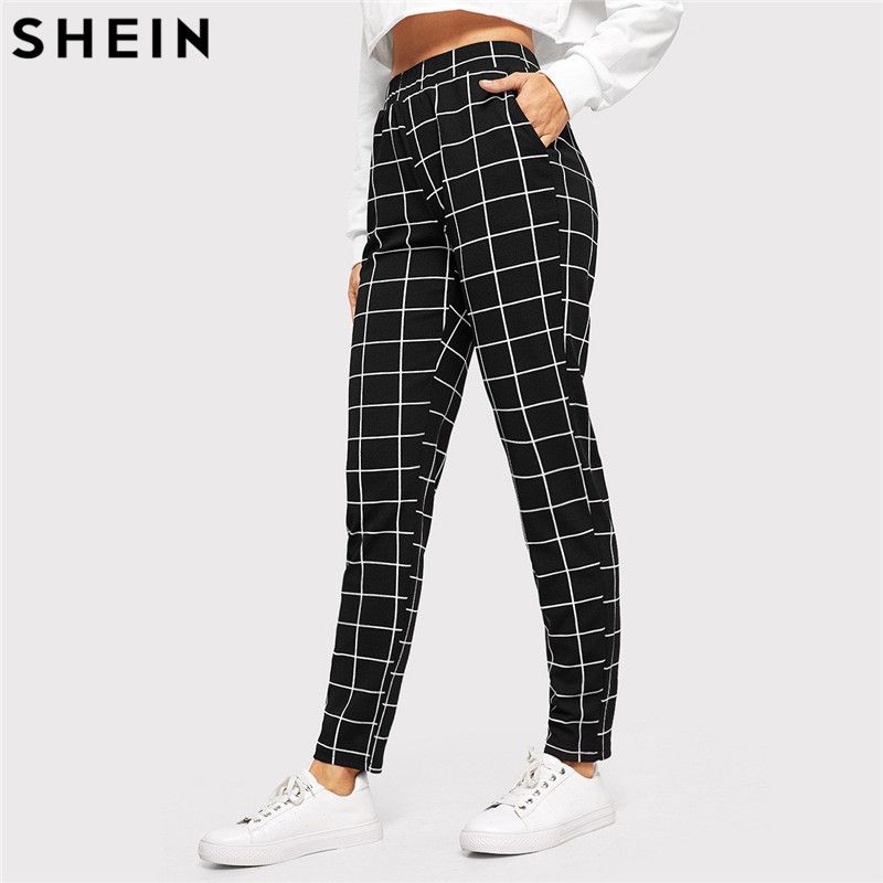 black plaid pants womens