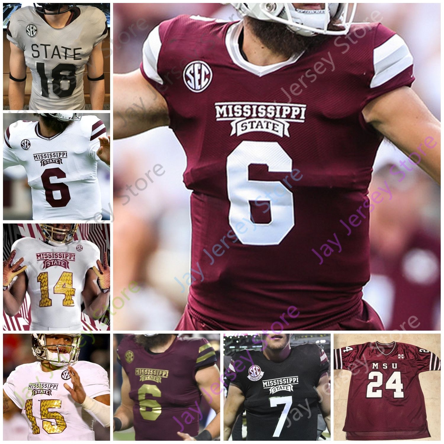 2020 Mississippi State Bulldogs MSU Football Jersey NCAA College