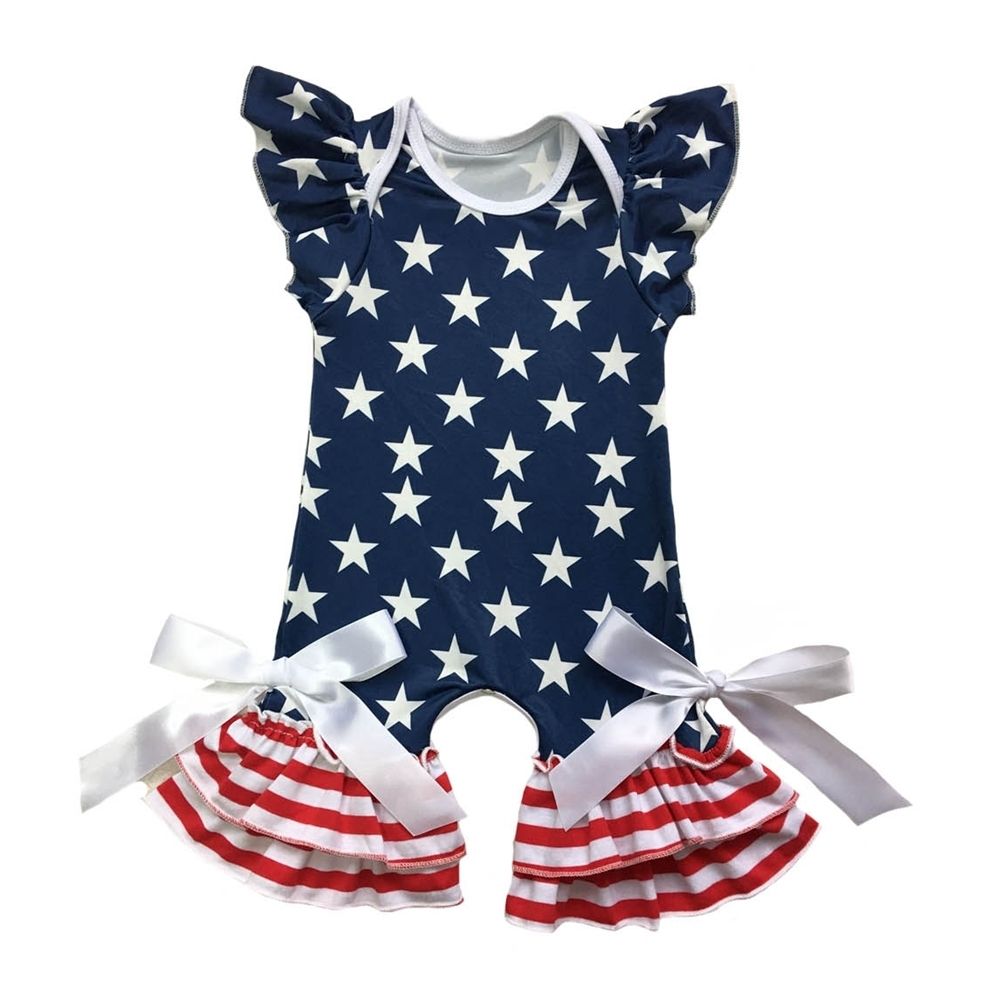 4th of july romper baby girl