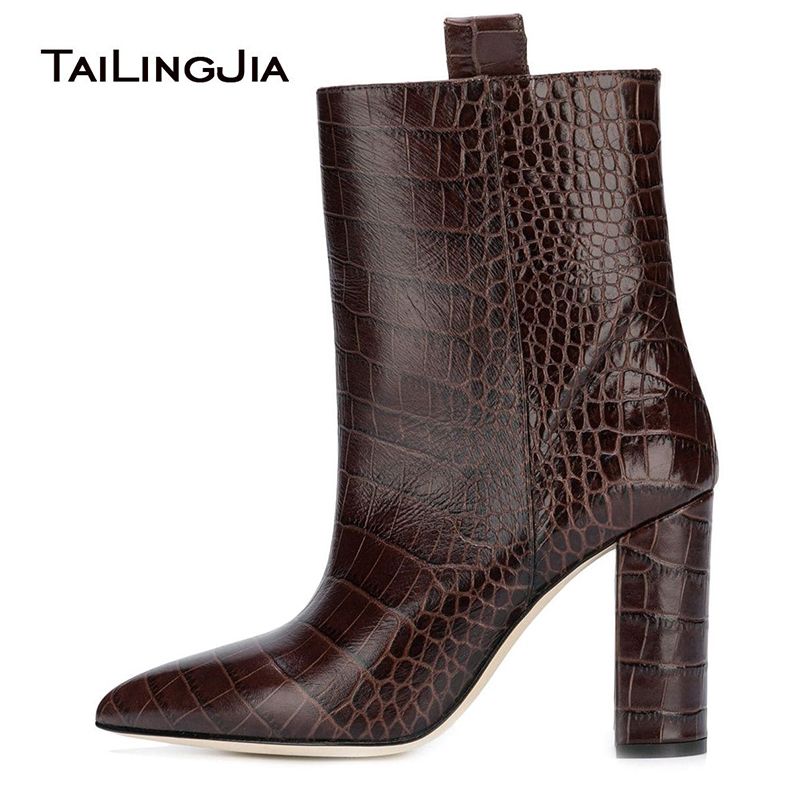 black crocodile boots womens