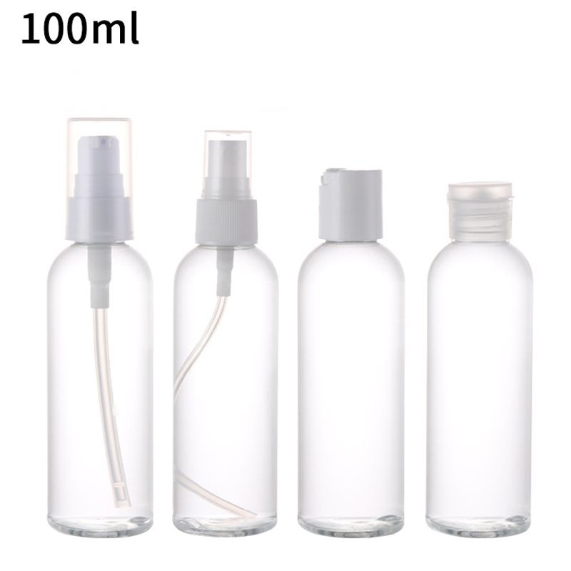 100ML Empty Hand Sanitizer Bottles Refillable Bottle With 4 Styles Caps