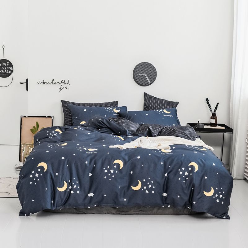 2019 100 Cotton Moon Duvet Cover Bedding Sets Stars Print