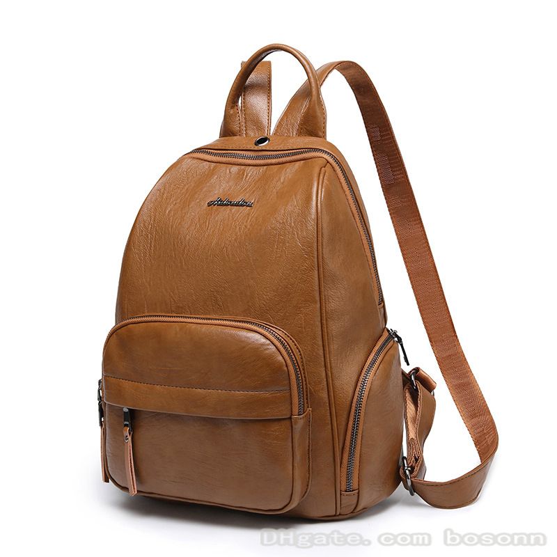 Genuine leather Backpack Laptop Bag School bag bookbag designer bag brown black