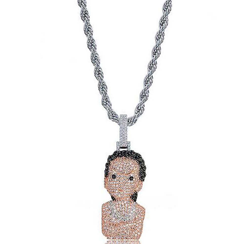 Icy Riley Pendant + Rope Chain