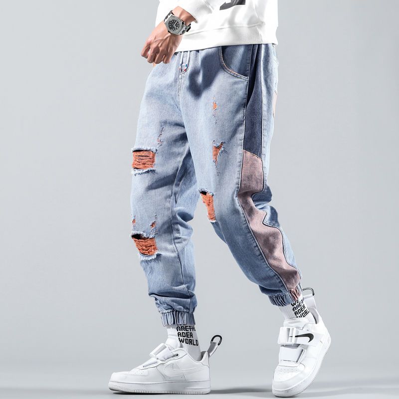 ripped cuffed jeans mens