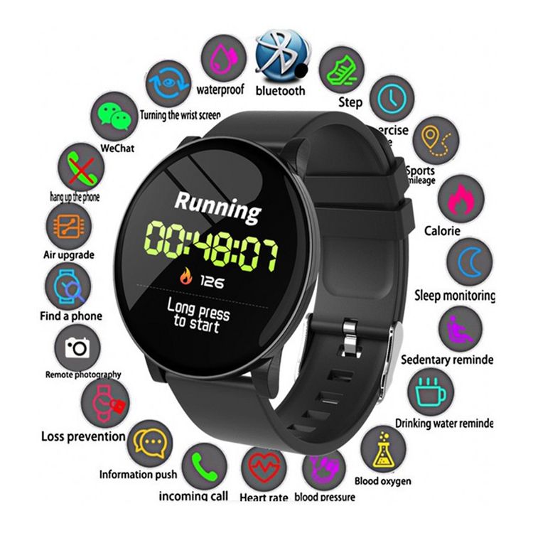 Suministro Al Por Mayor Monitor De Ritmo Cardíaco W8 Fitness Tracker  Impermeable Pulsera Inteligente Pronóstico Del Tiempo Relojes De Sueño Pk  Mi Banda 3 De Airmen, 11,84 € | Es.DHgate.Com