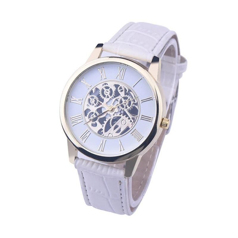geneva men's quartz watch leather band