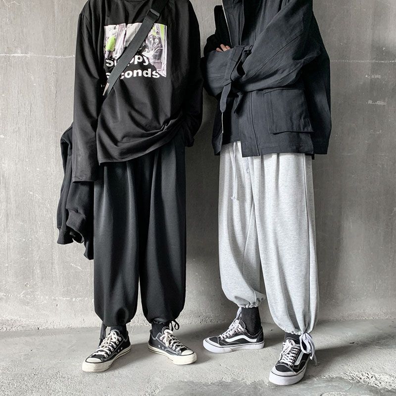 Compra Pantalones Para Hombres Hombres Cintura Elástica Suelta Ocasional  Pierna Ancha Masculina Streetwear Hip Hop Harem Pantalones Jogger Sujecito  Pareja Ropa Barato | Entrega Rápida Y Calidad | DHgate Spain \u0026 Mexico