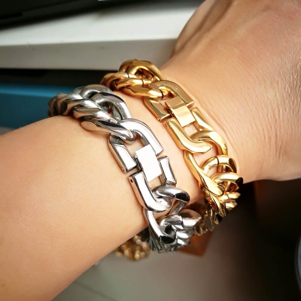 2021 High Quality Stainless Steel Gold Curb Cuban Chain