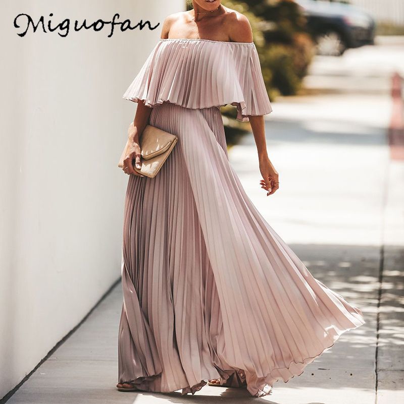 long pink summer dress