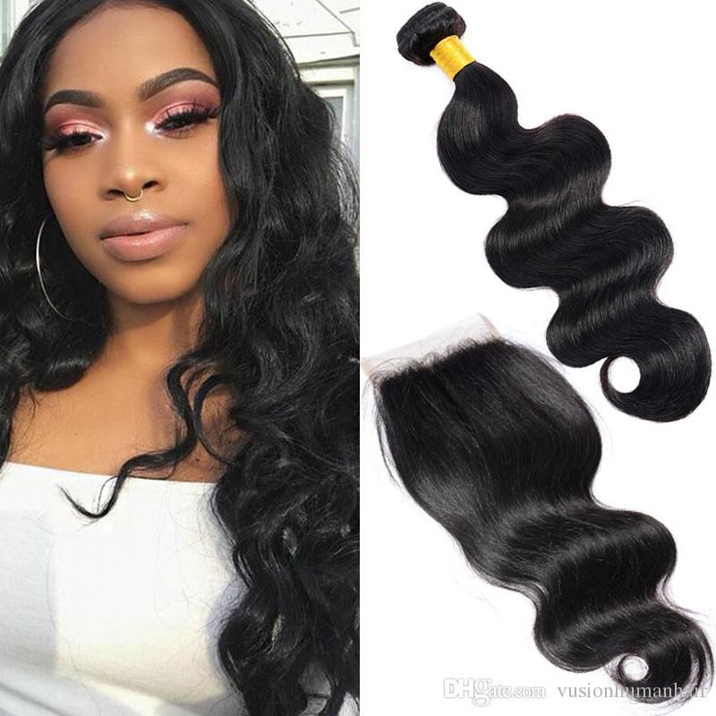 3 Bundles Body Wave Hair Weaves With Closure Real Human Hair