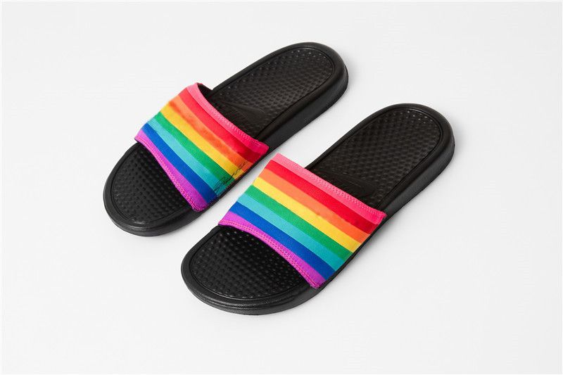 gay pride nike slides