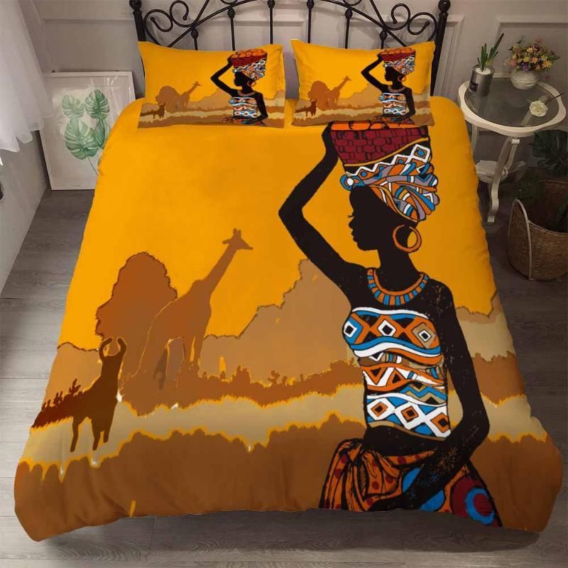 African Woman In Traditional Dress Bedding Set Ethnic Afro Decor Duvet
