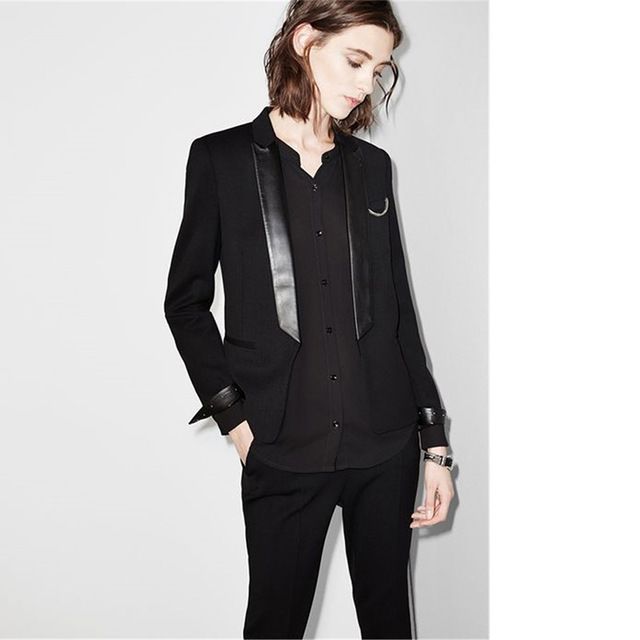 womens black pant suit for wedding