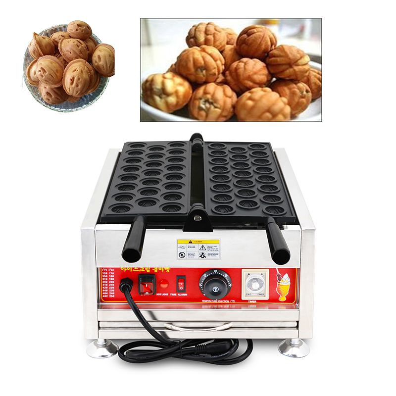 Industrial Korean Walnut Burning Waffle Maker 220v 110v Electric Walnut