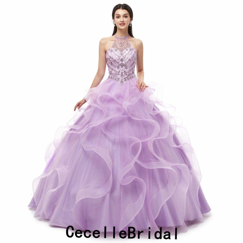 lilac ball gown