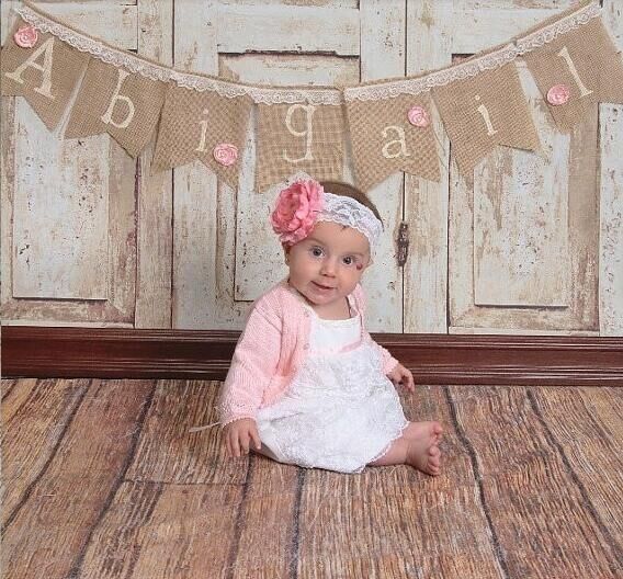 2019 Personalized Name Burlap Banners Girl Birthday Baby Shower