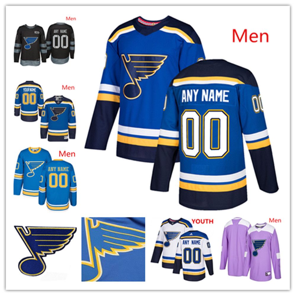2020 Custom Men Women Youth Kid St. Louis Blues 2019 Blue Third Jersey Any Number Name White ...