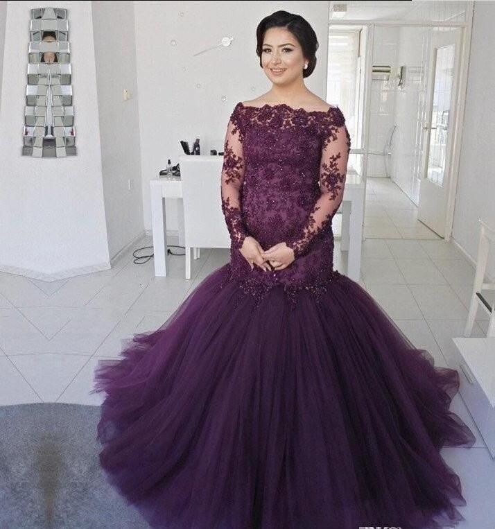 purple lace mermaid dress