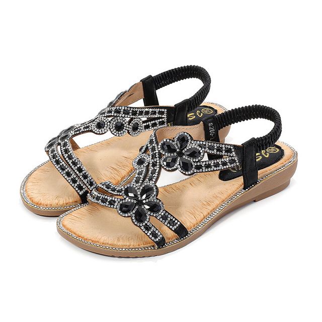 leather flat sandals ladies