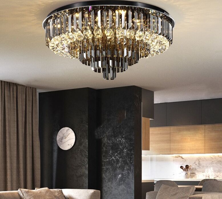 modern round crystal chandelier