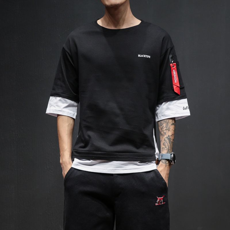 New Tshirt Men Half Sleeve O Neck Men Loose Fit T Shirt Printed Famous Mens Brand Design Loose T 