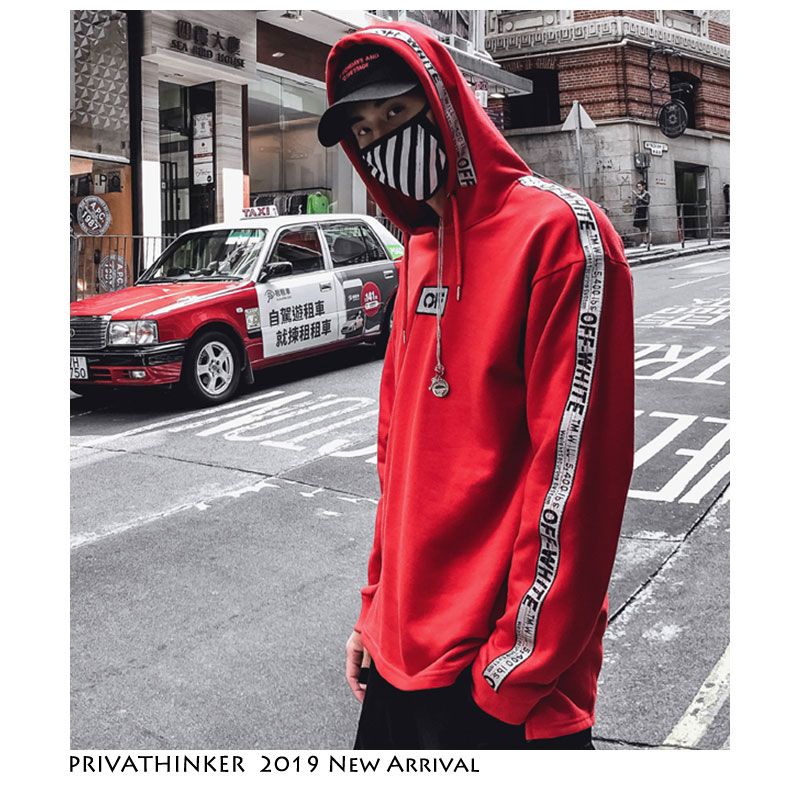 Hombres sudaderas con capucha Streetwear japonesas 2019 Hombre Hip Sudaderas Hombre Punk Rojo Pareja Pullover