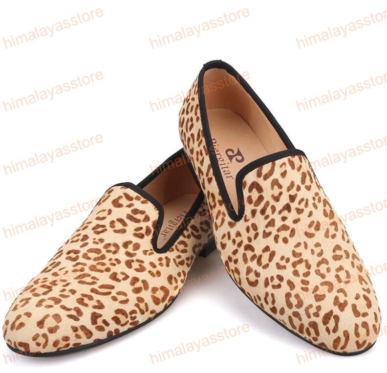 New Horsehair Leopard Print Men Suede shoes Dress party Men's Loafers Smoking Slipper Men Flats plus size New Horsehair Leopard Print Men Suede shoes Dress party Men's Loafers Smoking Slipper Men Flats plus size